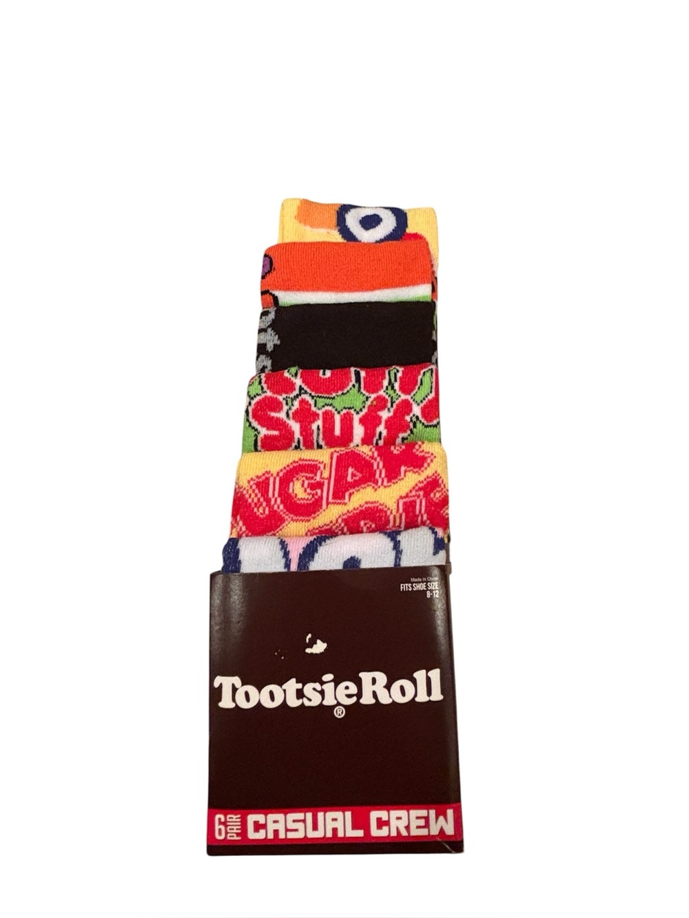 New Bioworld Tootsie Roll Candy Crew Socks Men Size 8-12 Blow Pop Sugar Baby